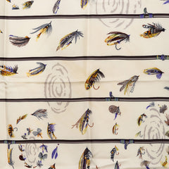 エルメス カレ90 Flies フライ スカーフ 大判 ブラック マルチカラー シルク レディース HERMES 【中古】