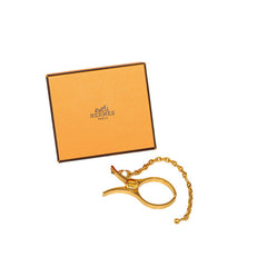 エルメス フィルー 手袋 グローブホルダー ゴールド メッキ レディース HERMES 【中古】