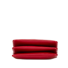 セリーヌ トリオ スモール ショルダーバッグ レッド レザー レディース CELINE 【中古】