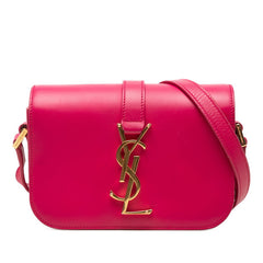 サンローラン カサンドラ YSLロゴ 斜め掛け ショルダーバッグ 367079 ピンク ゴールド レザー レディース SAINT LAURENT 中古