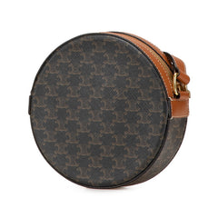 セリーヌ トリオンフ 斜め掛け ショルダーバッグ ブラック ブラウン PVC レザー レディース CELINE 【中古】