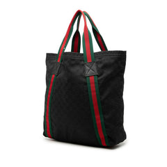グッチ GGキャンバス シェリーライン トートバッグ 189669 ブラック キャンバス レディース GUCCI 中古