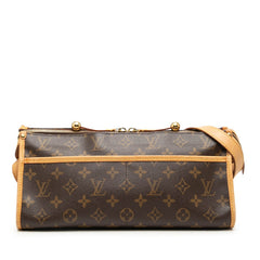 ルイ ヴィトン モノグラム ポパンクール ロン 斜め掛け ショルダーバッグ M40008 ブラウン PVC レザー レディース LOUIS VUITTON 中古