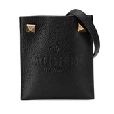 スタッズ ショルダーバッグ ブラック レザー レディース 【中古】