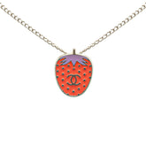 シャネル ココマーク いちご ストロベリー モチーフ ネックレス シルバー レッド メタル レディース CHANEL 【中古】