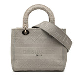 ディオール カナージュ レディ ディライト ハンドバッグ ショルダーバッグ 2WAY 50-MA-0280 グレー キャンバス レディース Dior 中古
