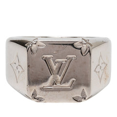 ルイ ヴィトン モノグラム シグネットリング リング 指輪 #M M62487 シルバー メタル メンズ LOUIS VUITTON 【中古】