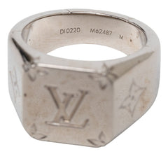 ルイ ヴィトン モノグラム シグネットリング リング 指輪 #M M62487 シルバー メタル メンズ LOUIS VUITTON 【中古】