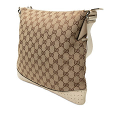 グッチ GGキャンバス 斜め掛け ショルダーバッグ 145857 ベージュ アイボリー キャンバス レザー レディース GUCCI 【中古】