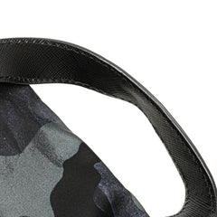 プラダ 三角ロゴプレート カモフラージュ リュック バックパック 2VZ135 ブラック ネイビー レザー メンズ PRADA 【中古】