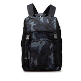 プラダ 三角ロゴプレート カモフラージュ リュック バックパック 2VZ135 ブラック ネイビー レザー メンズ PRADA 【中古】