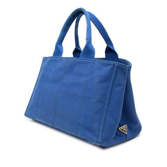 プラダ カナパM トートバッグ ブルー キャンバス レディース PRADA 【中古】