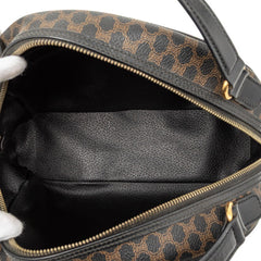 セリーヌ マカダム ハーフムーン ハンドバッグ ブラウン PVC レザー レディース CELINE 【中古】