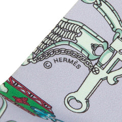 エルメス ツイリー 馬術と鎖 Mors et Gourmettes スカーフ パープル系 シルク レディース HERMES 【中古】