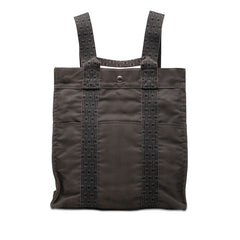 エルメス エールライン アドMM リュックサック 2WAY ハンドバッグ グレー キャンバス レディース HERMES 【中古】