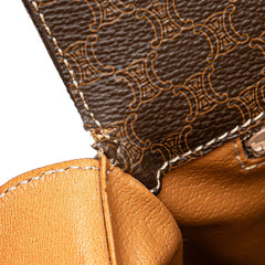 セリーヌ マカダム ショルダーバッグ ブラウン PVC レザー レディース CELINE 【中古】
