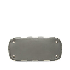 プラダ ガレリア ミディアム ストライプ ハンドバッグ 1BA863 グレー ホワイト サフィアーノレザー レディース PRADA 【中古】