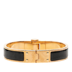 エルメス シャルニエール ブレスレット ゴールド ブラック メッキ レディース HERMES 【中古】