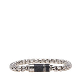 ルイ ヴィトン モノグラム エクリプス チェーン ブレスレット M63107 シルバー ブラック メタル レザー メンズ LOUIS VUITTON 【中古】