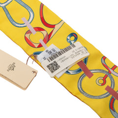 エルメス ツイリー DO RE BOUCLES ド レ ブックル スカーフ オレンジ イエロー マルチカラー シルク レディース HERMES 中古