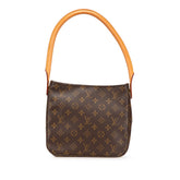 ルイ ヴィトン モノグラム ルーピングMM ショルダーバッグ ハンドバッグ M51146 ブラウン PVC レザー レディース LOUIS VUITTON 【中古】