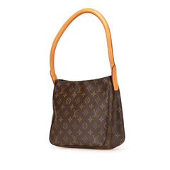 ルイ ヴィトン モノグラム ルーピングMM ショルダーバッグ ハンドバッグ M51146 ブラウン PVC レザー レディース LOUIS VUITTON 【中古】