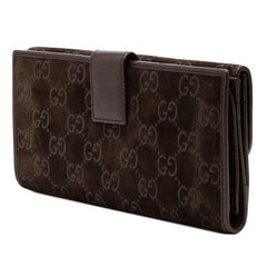 グッチ ホースビット 長財布 138040 ブラウン スウェード レザー レディース GUCCI 【中古】