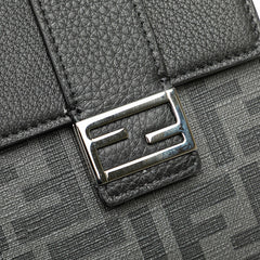 フェンディ ズッカ 斜め掛け ショルダーバッグ フォンホルダー 7AS120 ブラック PVC レザー レディース FENDI 【中古】