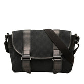 グッチ GGキャンバス 斜め掛け ショルダーバッグ 145858 ブラック キャンバス レザー レディース GUCCI 中古