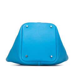 エルメス ピコタンロックMM ハンドバッグ ブルー系 シルバー金具 トリヨンクレマンス レディース HERMES 【中古】