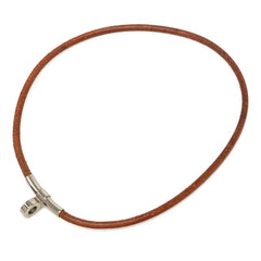 エルメス ドゥーブルケリー チョーカー ブレスレット アクセサリー ブラウン シルバー メタル レザー レディース HERMES 中古
