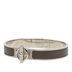 エルメス クリックグレナン ST ブレスレット バングル シルバー グレー メタル エナメル レディース HERMES 中古