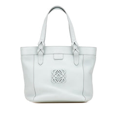 ロエベ アナグラム フスタ ハンドバッグ トートバッグ ベビーブルー レザー レディース LOEWE 【中古】