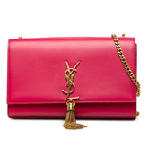 サンローラン YSLロゴ ケイト 斜め掛け チェーン ショルダーバッグ 354119 ピンク レザー レディース SAINT LAURENT 中古