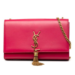 サンローラン YSLロゴ ケイト 斜め掛け チェーン ショルダーバッグ 354119 ピンク レザー レディース SAINT LAURENT 中古