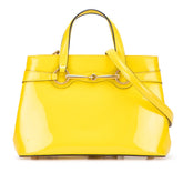 グッチ ホースビット ハンドバッグ ショルダーバッグ 2WAY 371925 イエロー エナメル レザー レディース GUCCI 【中古】