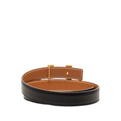 エルメス ミニ コンスタンス Hバックル ベルト □A刻印 サイズ65 ブラック ブラウン ゴールド レザー レディース HERMES 【中古】