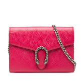 グッチ ディオニュソス チェーン ウォレット ショルダーバッグ 斜め掛け 401231 ピンク PVC レザー レディース GUCCI 【中古】