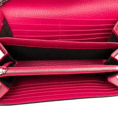 グッチ ディオニュソス チェーン ウォレット ショルダーバッグ 斜め掛け 401231 ピンク PVC レザー レディース GUCCI 【中古】