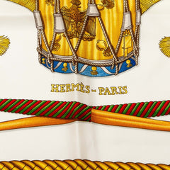 エルメス カレ90 LES TAMBOURS タンブールの太鼓 スカーフ レッド マルチカラー シルク レディース HERMES 【中古】