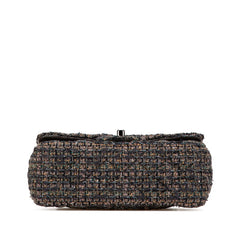 シャネル ミニ マトラッセ20 ココマーク 斜め掛け チェーン ショルダーバッグ グレー ツイード レザー レディース CHANEL 中古