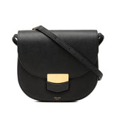セリーヌ トロッター 斜め掛け ショルダーバッグ ブラック レザー レディース CELINE 中古