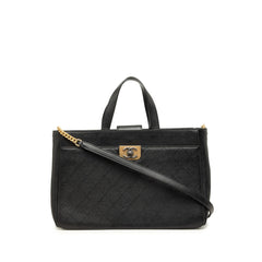 シャネル ココマーク マトラッセ ハンドバッグ 2WAY ショルダーバッグ ブラック ゴールド レザー レディース CHANEL 中古