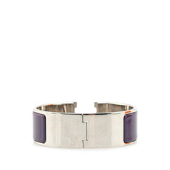 エルメス クリッククラックH PM バングル シルバー パープル メタル レディース HERMES 【中古】