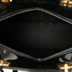 ディオール カナージュ レディディオール ラージ ハンドバッグ ショルダーバッグ 2WAY ブラック パテントレザー レディース Dior 【中古】