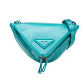 プラダ トライアングル ショルダーバッグ ハンドバッグ 2WAY 1BA315 ブルーグリーン系 パデッドナッパレザー レディース PRADA 【中古】