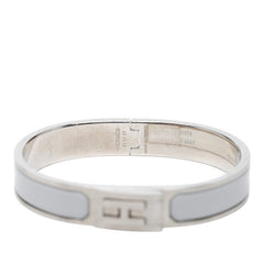 エルメス ジェット バングル ブレスレット シルバー グレー メタル エナメル レディース HERMES 【中古】