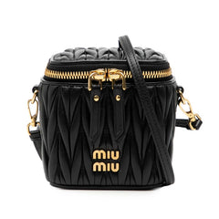 ミュウミュウ マテラッセ ミニショルダーバッグ 5NR018 ブラック レザー レディース MIUMIU 【中古】