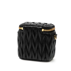 ミュウミュウ マテラッセ ミニショルダーバッグ 5NR018 ブラック レザー レディース MIUMIU 【中古】
