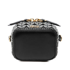 ミュウミュウ マテラッセ ミニショルダーバッグ 5NR018 ブラック レザー レディース MIUMIU 【中古】